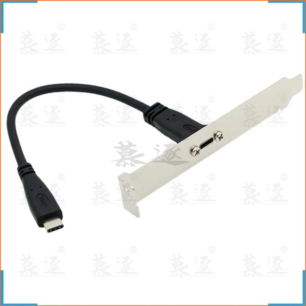 USB-C USB 3.1 tipo-c macho a hembra Cable de datos de extensión tipo C con orificio para tornillo de montaje en panel 0,2 M
