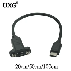 Cable Extensión USB-C Macho a Hembra con Tornillo para Panel