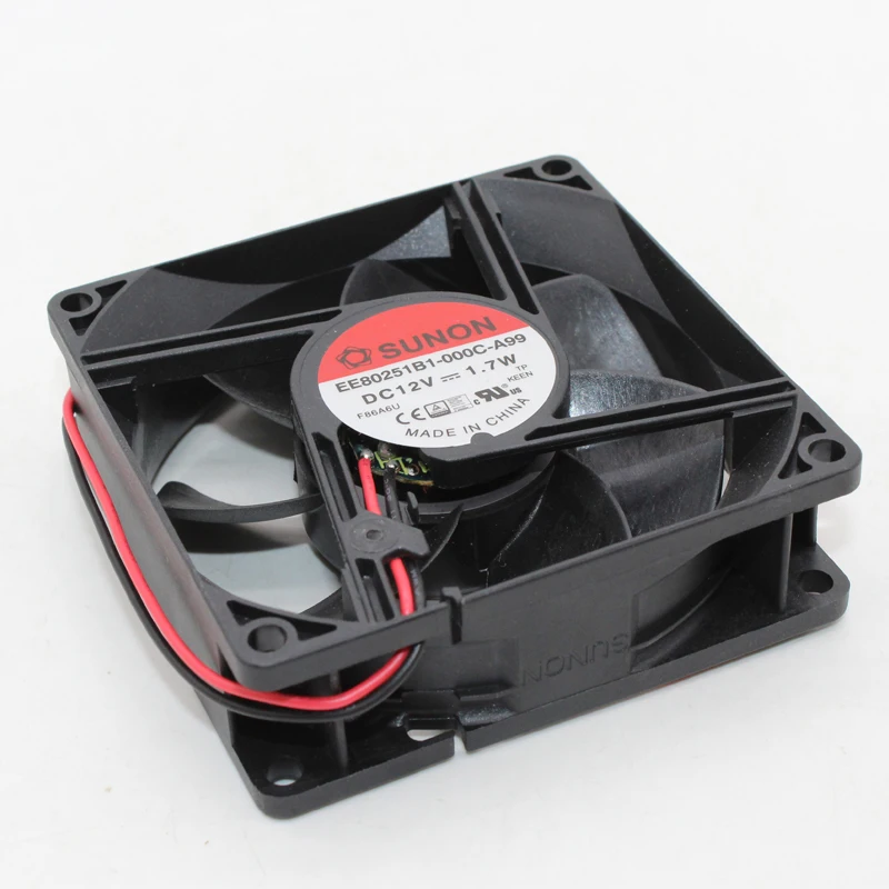 EE80251B1-000C-A99-ventilador de refrigeración silencioso de doble bola, 12V, 8025, 8CM, original, nuevo - imagen 3