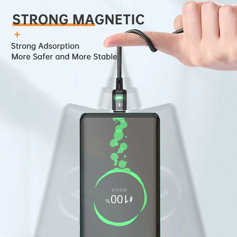 KUULAA Cable Magnético USB-C / Micro USB con LED y Carga Rápida - imagen 2