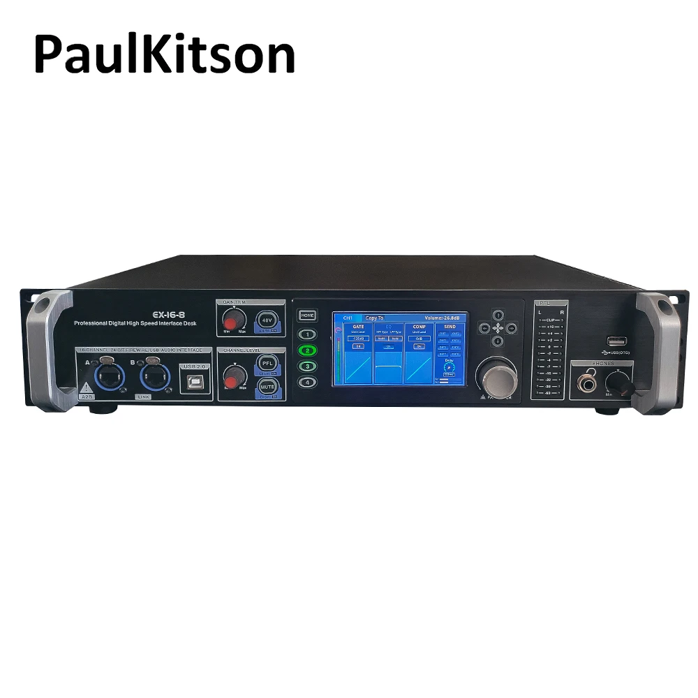 Paulkitson-mezclador de Audio Digital EX16-8, consola de mezcla profesional de 18 canales montada en Rack para rendimiento de escenario, expansión de Audio - imagen 3