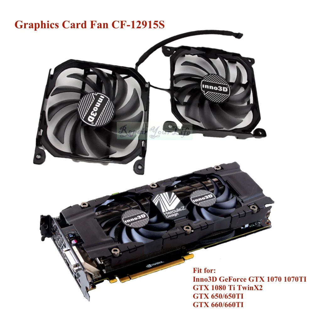 Enfriador de tarjeta gráfica CF-12915S GPU VGA para INNO3D GTX1070 GTX1080 Ti P104-100 GeForce GTX 1070Ti 1080Ti Twin X2 - imagen 3