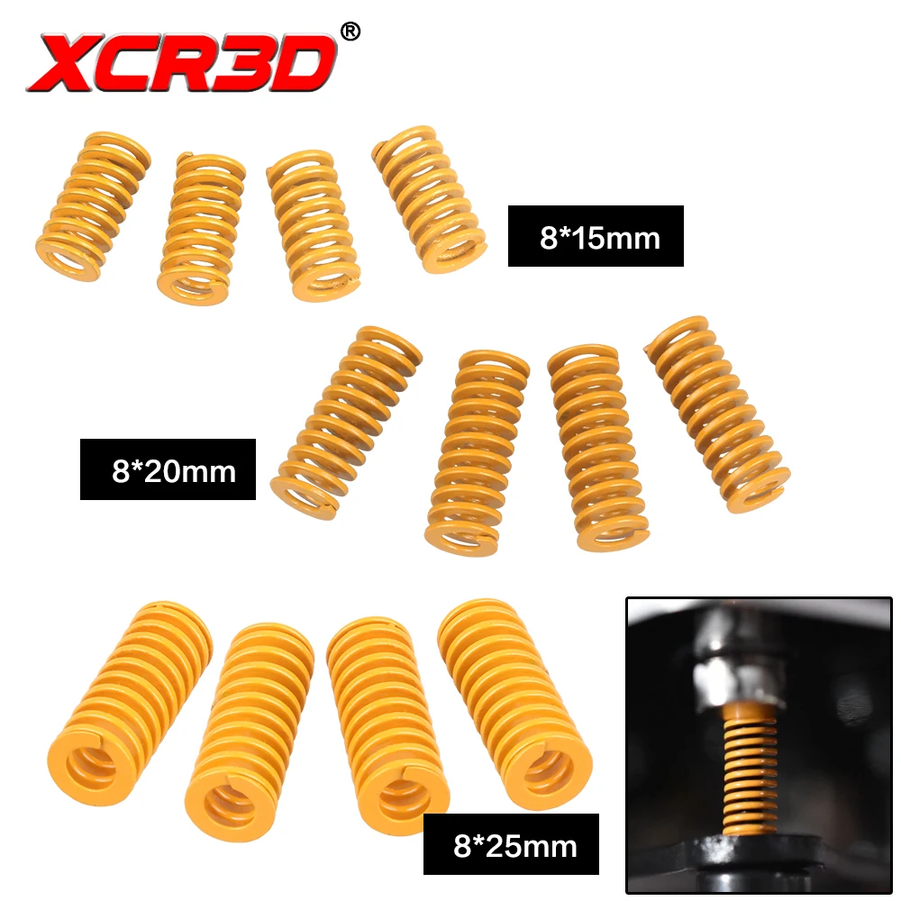 XCR3D 4 Uds piezas de impresora 3D cama calentada plataforma de vidrio extrusora de resorte de nivelación accesorios fuertes longitud 15/20/25mm para Ender 3 - imagen 2