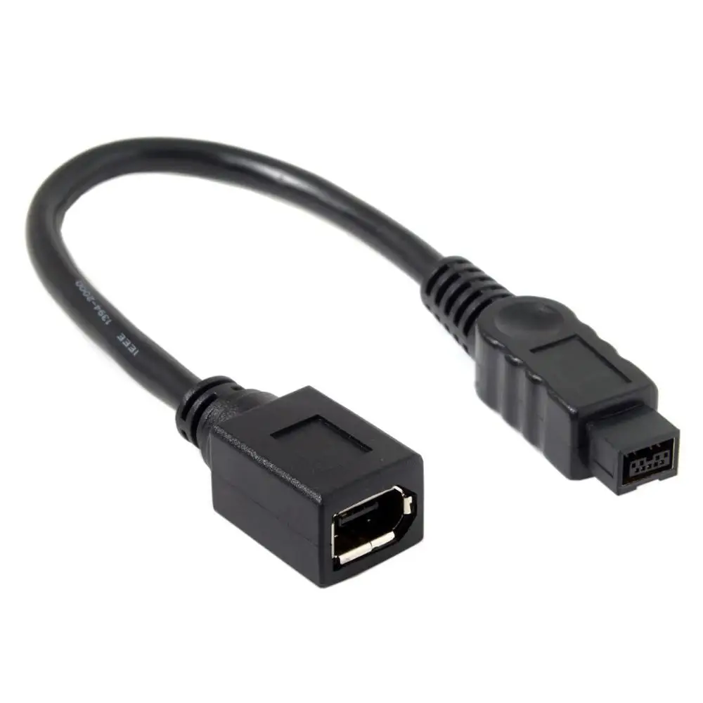 IEEE 1394 IEEE1394 6 pines hembra a 1394b 9 pines macho Firewire 400 a 800 Cable adaptador 10cm 0,1 m