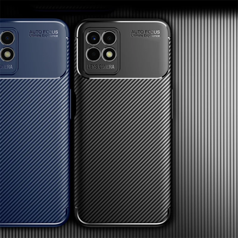 Funda con patrón de fibra de carbono para móvil, carcasa trasera de TPU suave a prueba de golpes para Realme 8i 8 Pro, Realmi 8i - imagen 3
