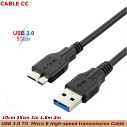 Cable USB 3.0 Macho a Micro B Adaptador para SSD HDD Samsung