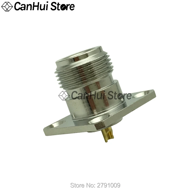 Conector coaxial de base RF tipo N-KF N hembra, conector de antena con brida de montaje en panel de 4 orificios, 25x25mm, 1 Uds. - imagen 3