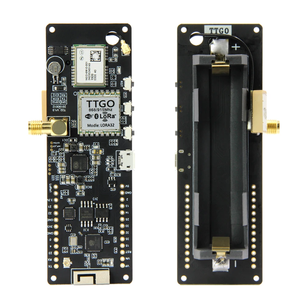 T-Beam V1.2 ESP32 LoRa 433mhz 868mhz 915mhz 923Mhz WiFi Bluetooth NEO-6M módulo GPS SX1276 SX1278 18650 soporte de batería con OLED - imagen 4