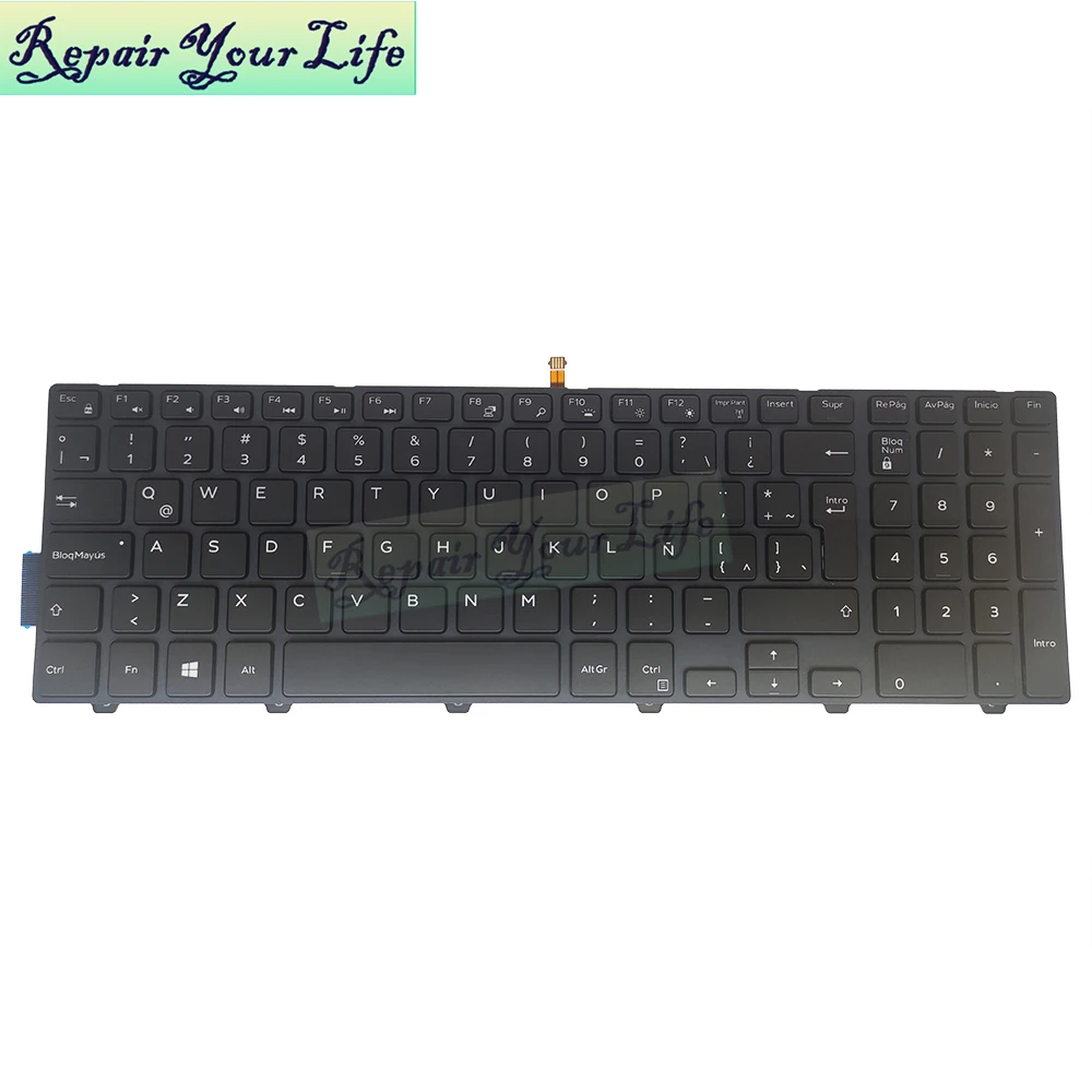 CN-07TT4J-teclado Latino retroiluminado para ordenador portátil, accesorio para DELL 15-3000 Vostro 15-3565 7TT4J, reemplazo de teclados en español, Marco SP ES, LA PT-BR - imagen 4