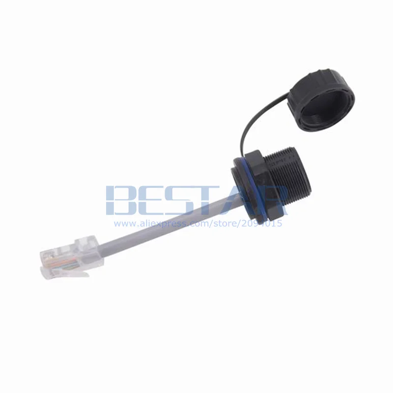 Caja AP para exteriores RJ45 8P8C CAT5E M20, conector de red resistente al agua IP68, montaje en Panel con Cable de red, tapa a prueba de polvo - imagen 4