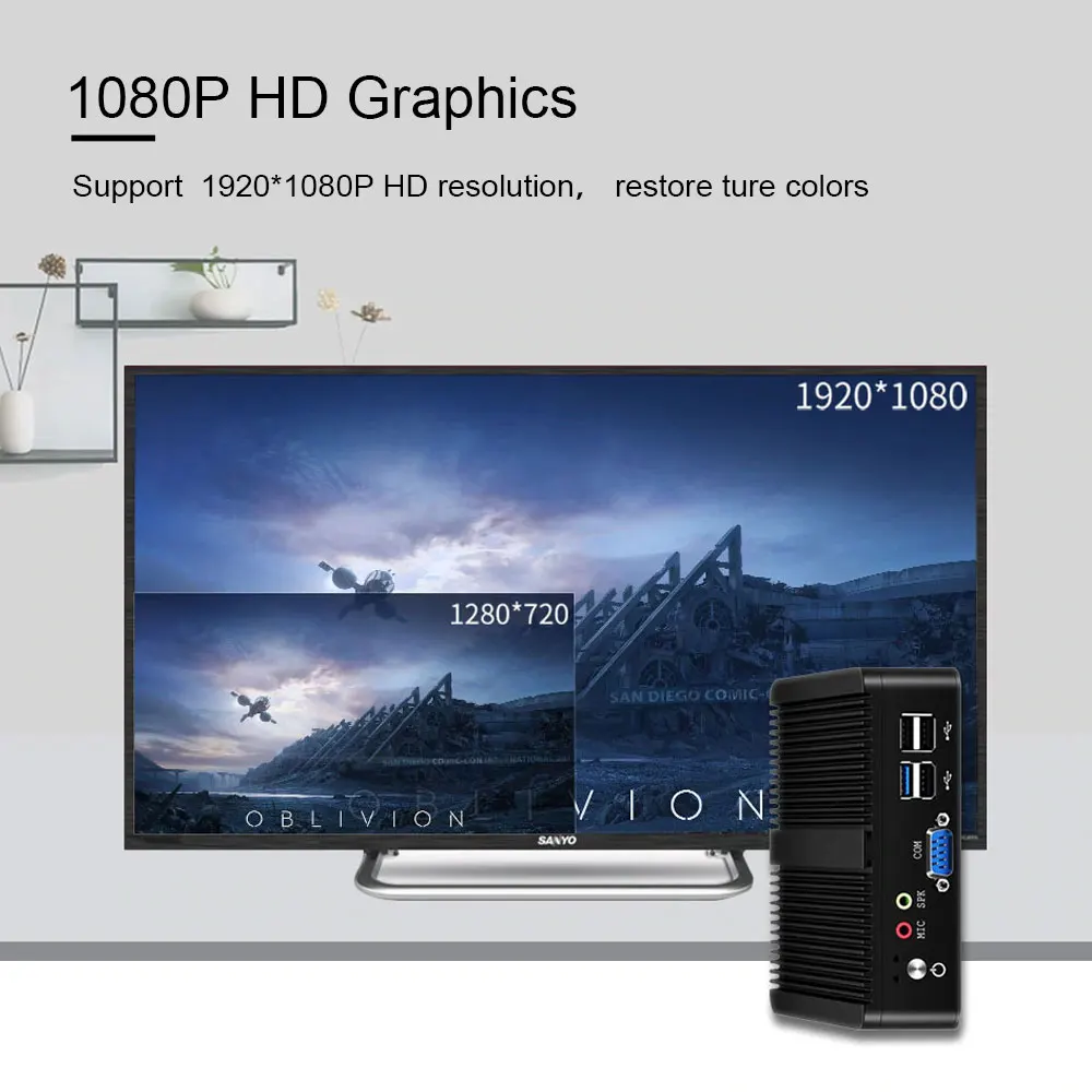 Mini PC sin ventilador Intel Celeron N2930/J1900/N2840 – Windows 10 - imagen 2