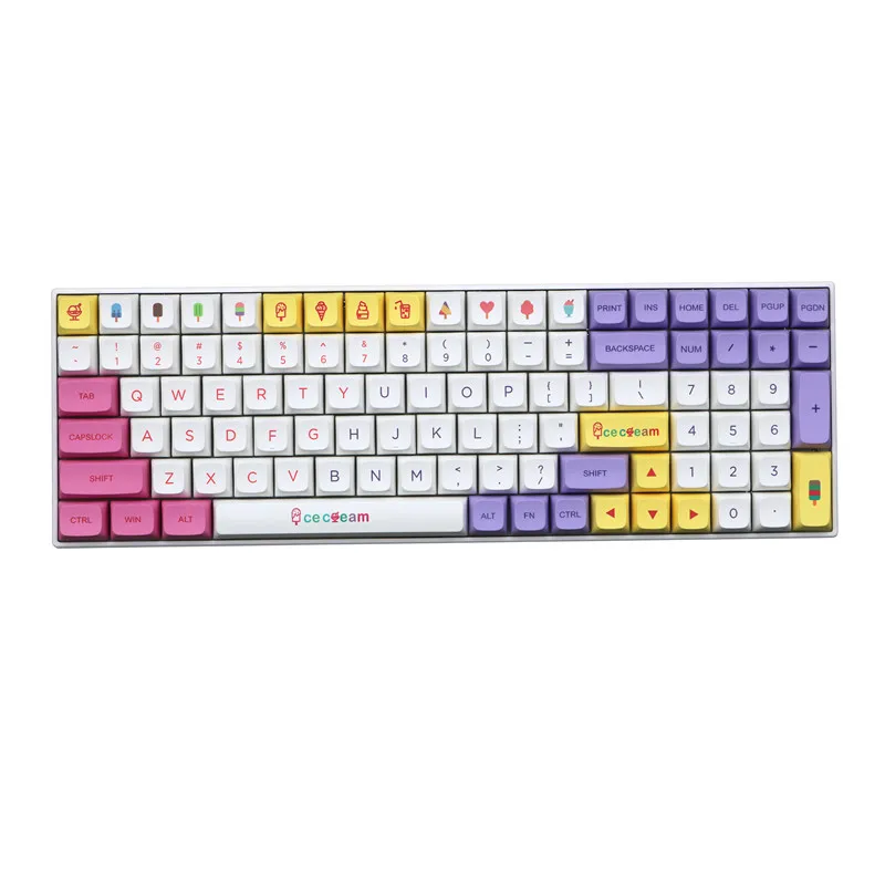 Juego de teclas con temática de helado para teclado mecánico MX Switch, tapa subcama con tinte PBT, perfil XDA, Nueva Versión, 139 teclas - imagen 5