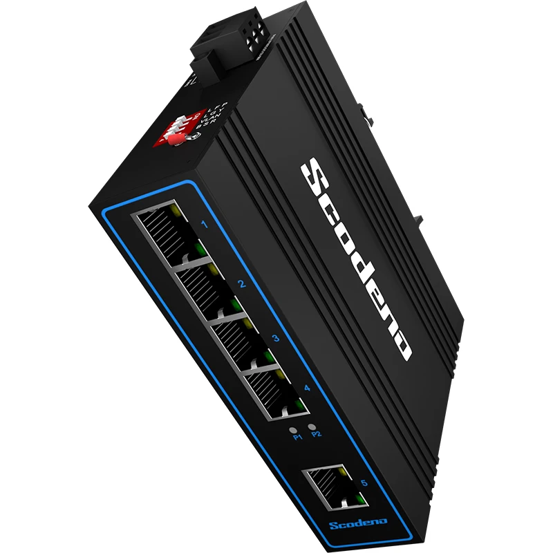 Conmutador Ethernet industrial Red rápida 5 puertos 10/100Base-T DIN IP40 Conmutador de red exterior - imagen 5