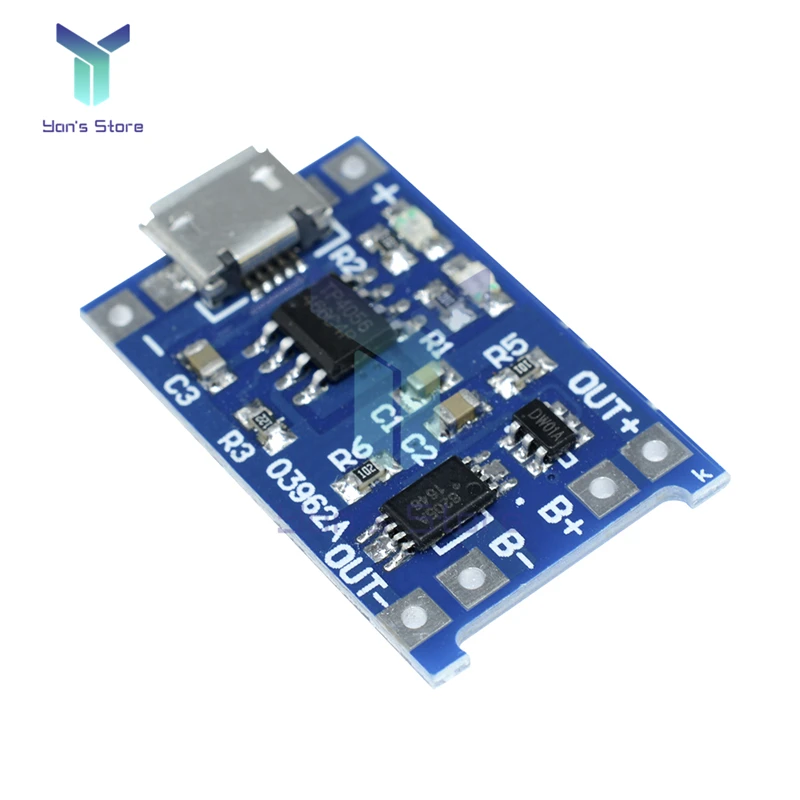 Módulo de carga de batería de litio, 5 piezas, Micro USB, 5V, 1A, 18650, TC4056A, con protección, funciones duales, 1A, Li-ion - imagen 4