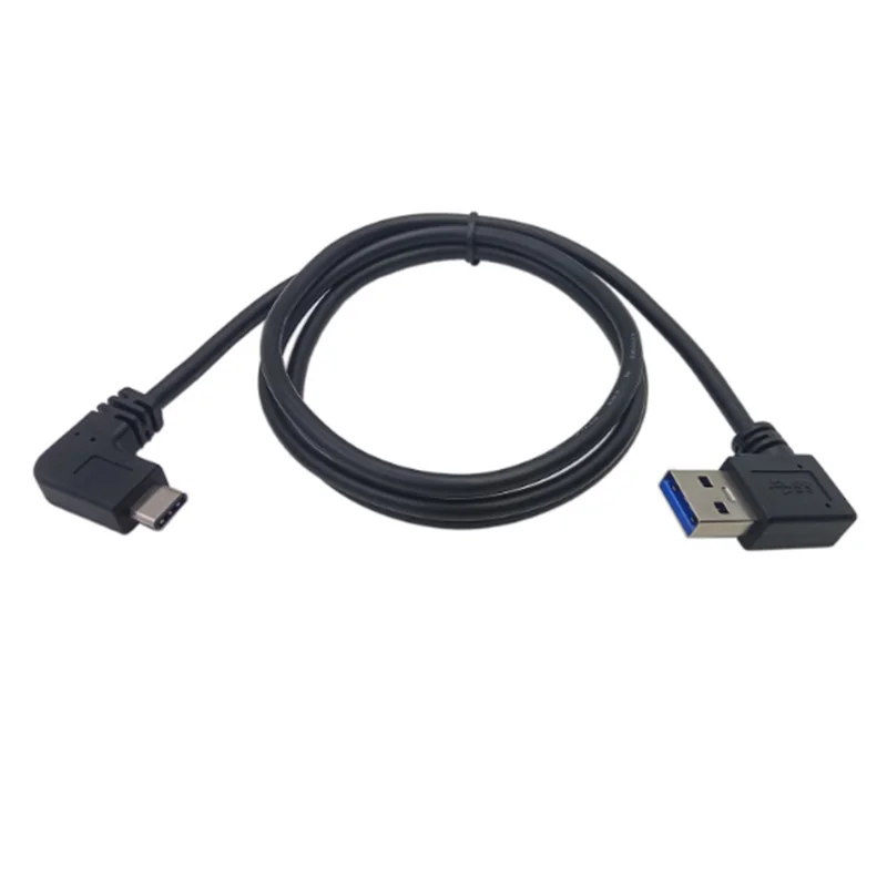 Ángulo de 3,3 pies TYPE-C reversible USB 3,1 El ángulo de USB-C es de aproximadamente 90 grados hacia arriba y hacia abajo Cable de datos macho tipo USB 3,0 A 100 CM - imagen 3
