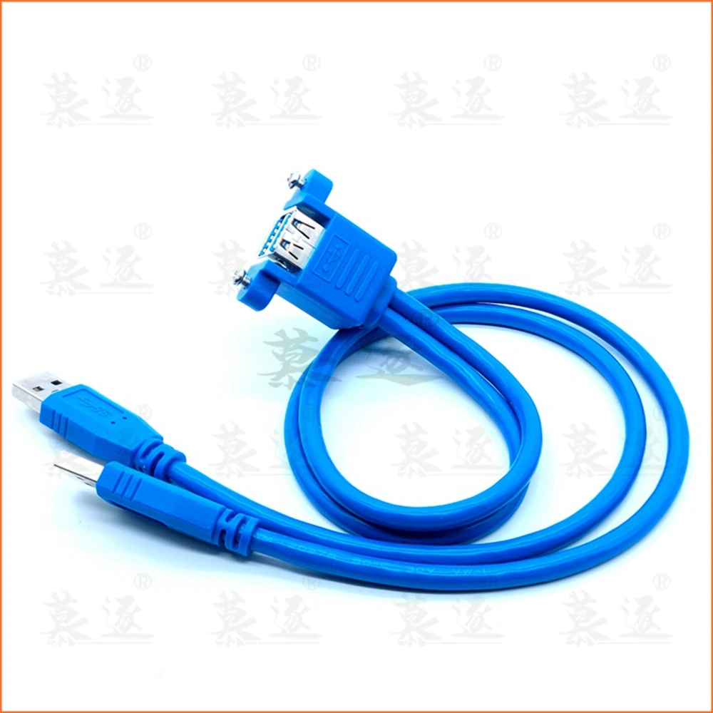Cable de extensión USB3.0 macho a hembra con orificio para tornillo, cable de extensión USB3.0 de doble capa que se puede fijar