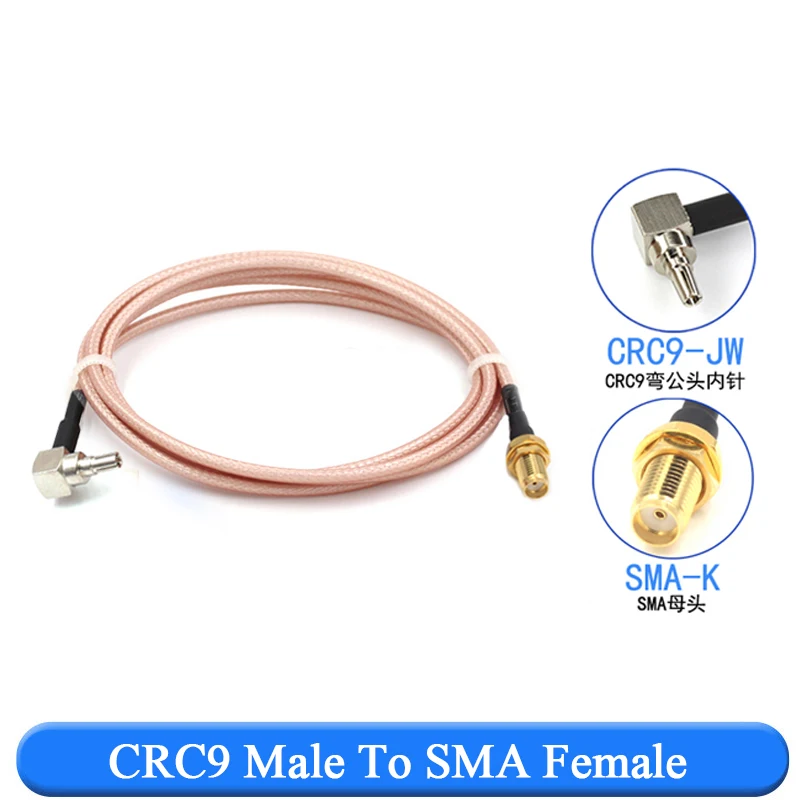 SMA hembra a CRC9 hombre conector de ángulo recto Cable en espiral RG316 10CM-200CM SMA-K/CRC9-JW CRC9 a SMA - imagen 3