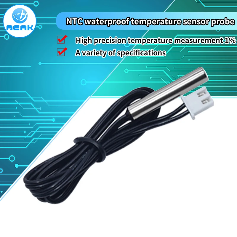 Sensor de temperatura de precisión, Termistor NTC impermeable, sonda de Cable de alambre para Arduino W1209, 0,5 m, 1m, 2m, 3m, 10K, 1%, 3950 - imagen 2