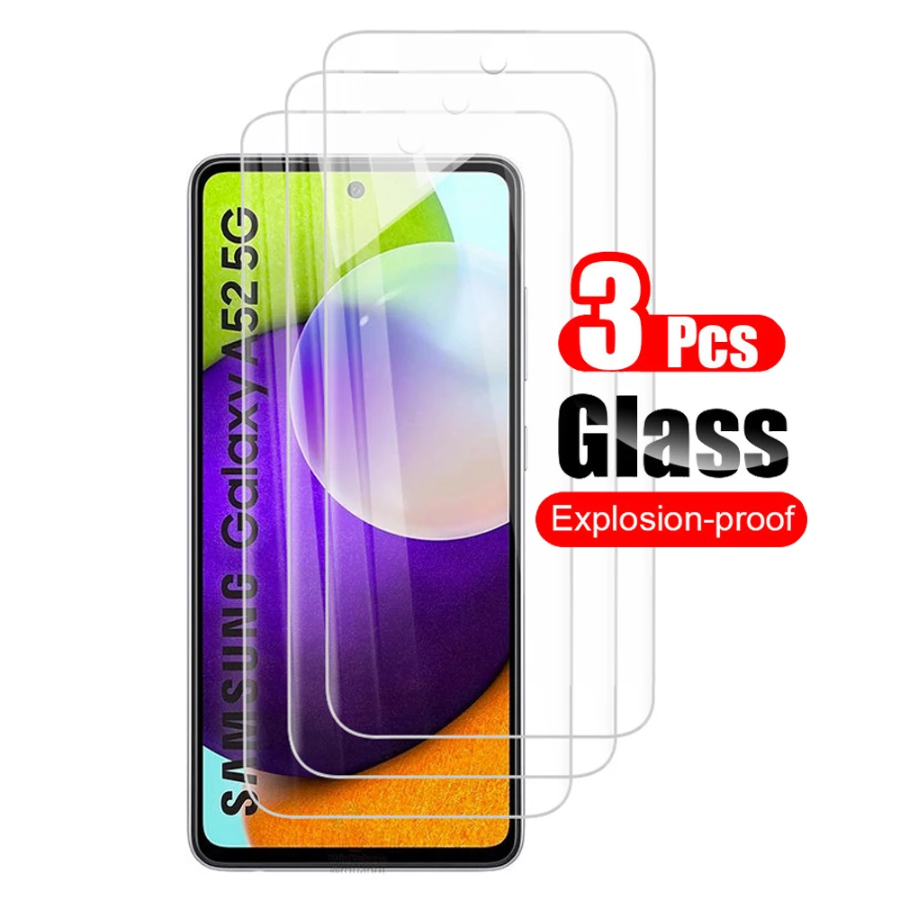 Protector de pantalla de vidrio templado para Samsung Galaxy A52 5G, 9H, transparente, 3 unidades - imagen 2