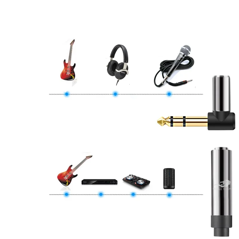 Cable de extensión de Audio HiFi para auriculares, 1/4 pulgadas, TRS macho, 6,35mm a 6,35mm, hembra, para guitarra, monitores de estudio de escenario, extensor ESTÉREO - imagen 5