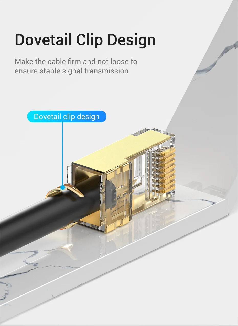 Conector RJ45 Cat8 - Orificio para cables grandes