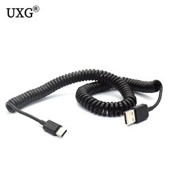 Cable USB-C retráctil en espiral para Galaxy S10/S9/S8+
