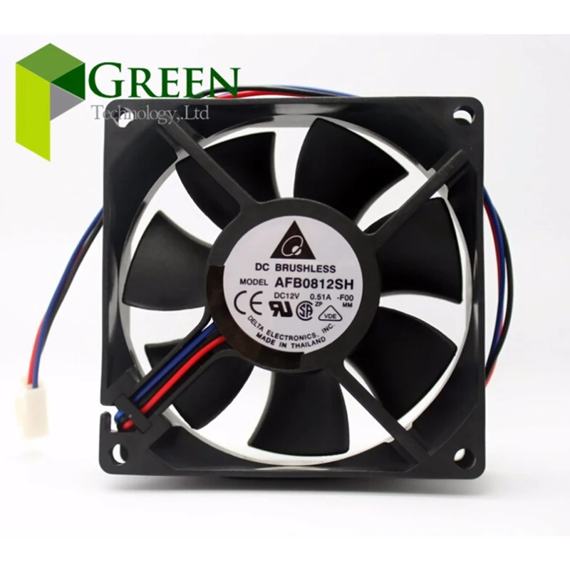 Ventilador de refrigeración de CPU, compatible con Delta AFB0812SH-FOO 8025, 80MM, 12V, 0.51A con 3 pines - imagen 3