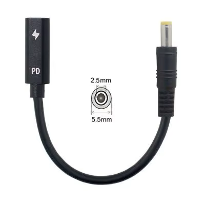 Adaptador de corriente para cargador de ordenador portátil, convertidor USB 3,1 tipo C hembra a 4,0x1,35, 5,5x2,5, 4,5x3,0, 1,7mm x 4,0, Conector de enchufe Dc - imagen 5