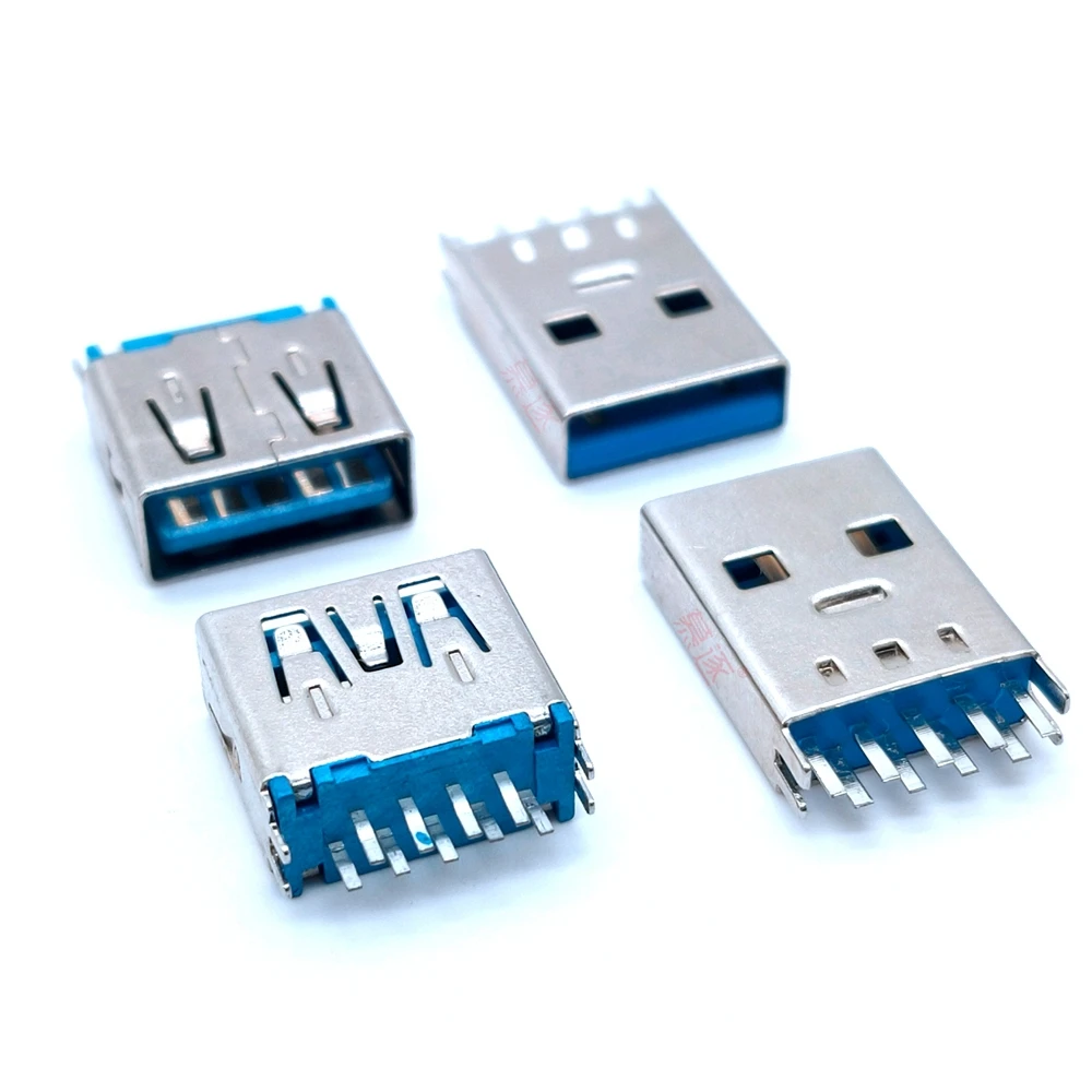 Conector macho tipo USB 3,0 A, transmisión de datos de alta velocidad, conector USB 3,0, toma de carga para soldar - imagen 2