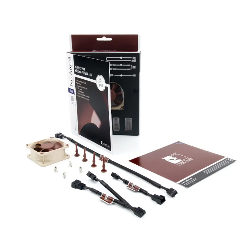 Noctua-ventilador de rodamiento magnético estable, 60x60x25mm, 12V/5V, 3 pines/4 pines, PWM, Control inteligente de temperatura, SSO, 6CM, NF-A6X25 - imagen 5