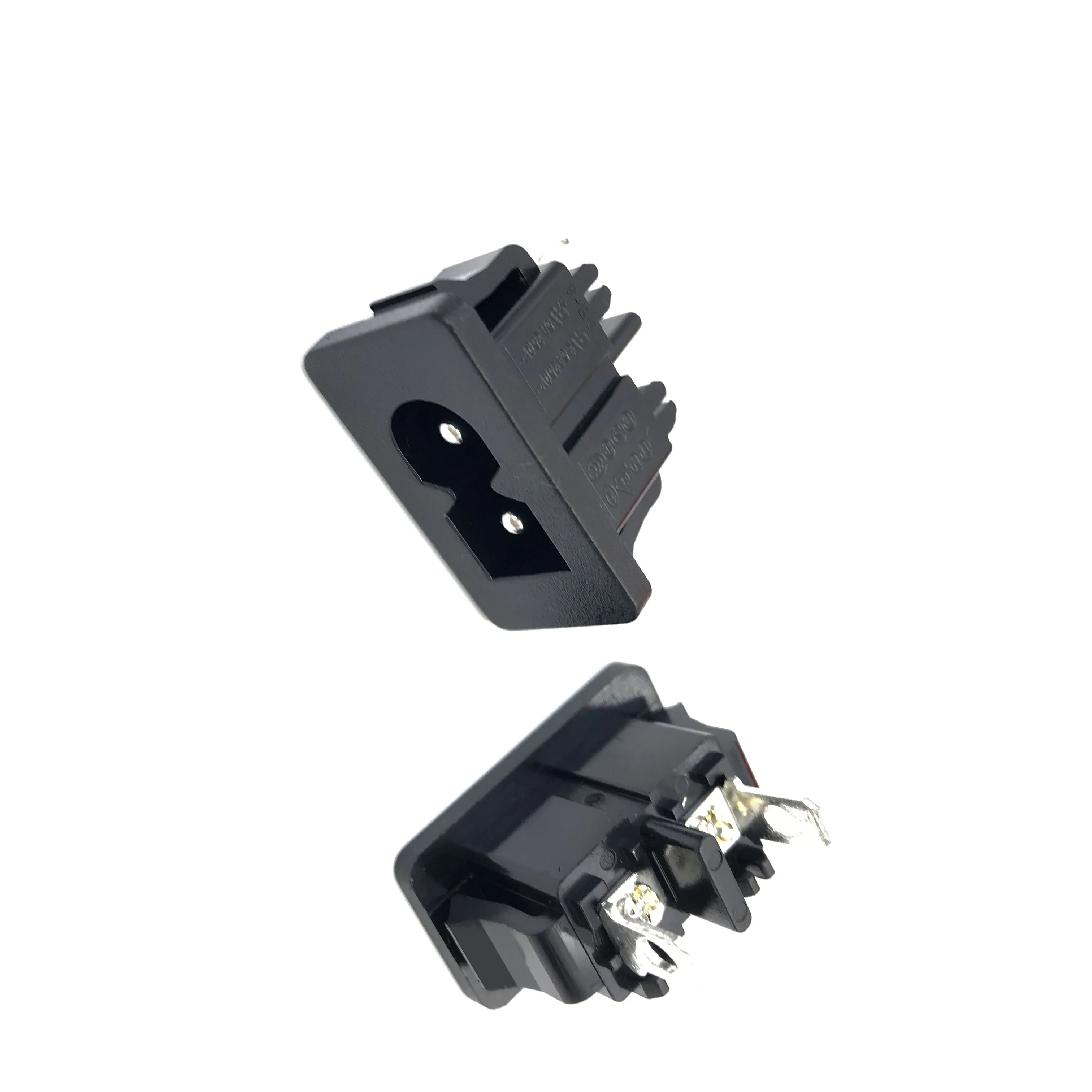 10 piezas de enchufe macho negro IEC320 C8, Conector de toma de corriente AC 250V 2.5A 2Pin - imagen 3