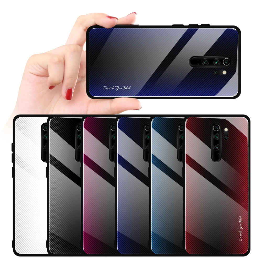 Funda protectora para Xiaomi Redmi Note 8, 7, 6, 5 Pro, 7A, K20, vidrio templado duro, gradiente, mi A3, 9T Pro, CC9E, 9SE