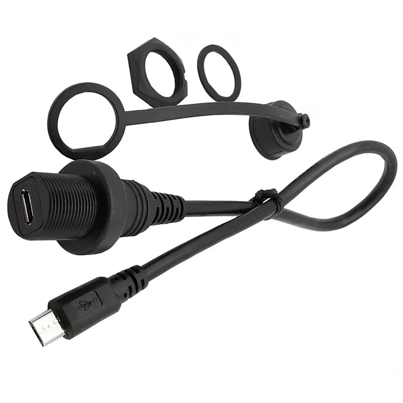 Cable impermeable Micro USB IP67, Cable de extensión de conector impermeable de montaje en Panel Micro-USB 2,0 de 5 pines IP 67 macho a hembra 0,3 m 1m - imagen 5
