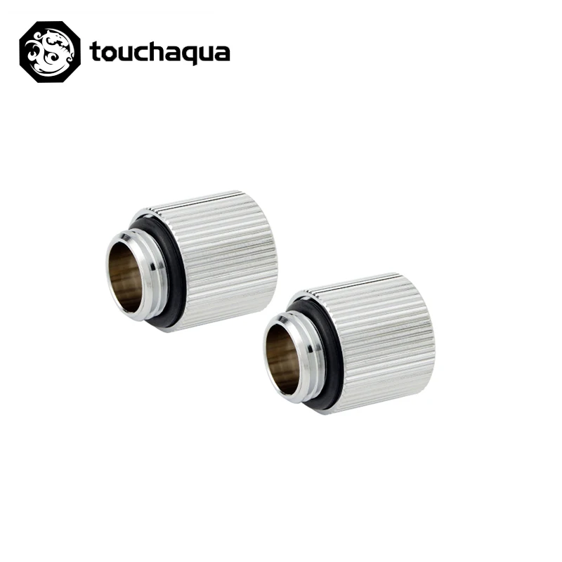Kit de refrigeración por agua, accesorios de construcción de 2 uds, Touchaqua G1/4 ", 15mm, negro, plateado, blanco - imagen 3