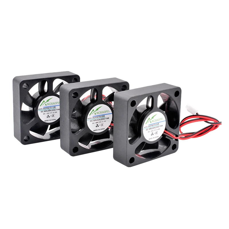 ACP5015 5cm 50mm ventilador 50x50x15mm DC5V 12V 24V 2pin ventilador de refrigeración para chasis fuente de alimentación cargador inversor - imagen 5