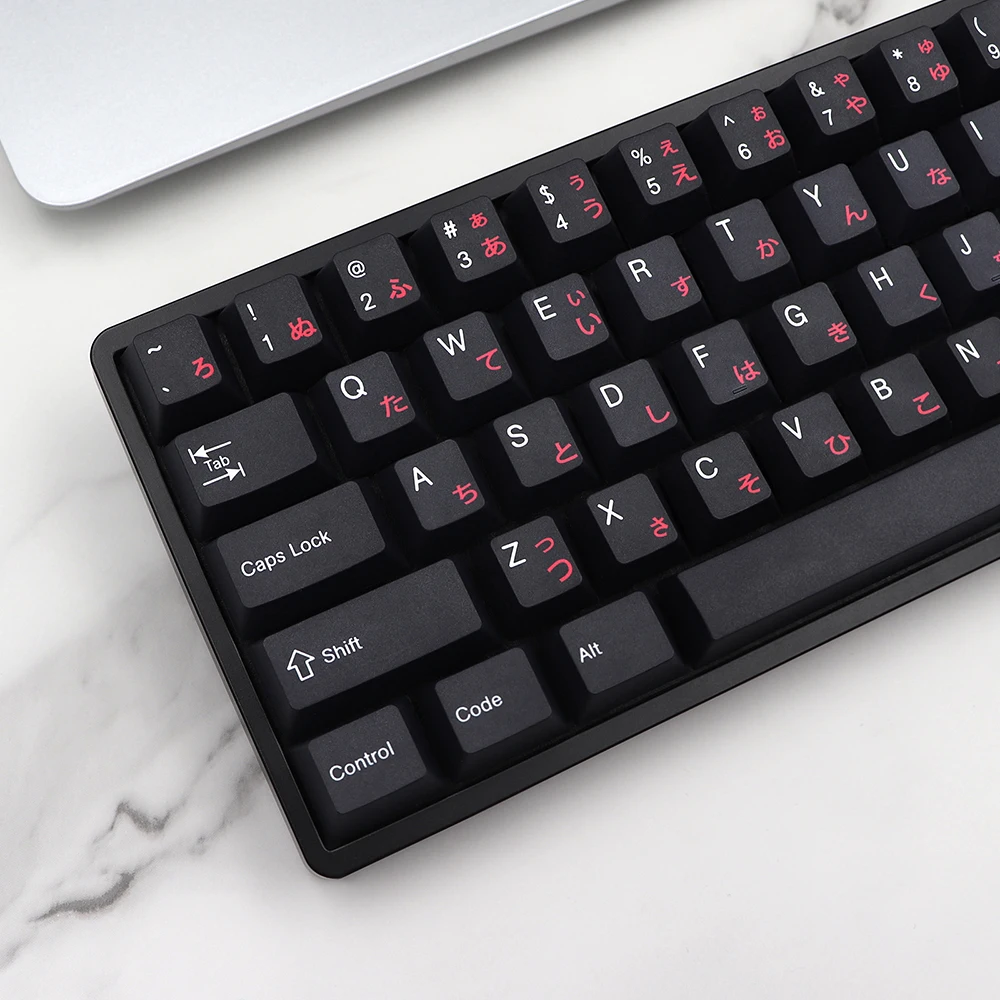 Juego de teclas de samurái de GMK-KEY, teclas minimalistas negras, perfil PBT Cherry, para dz60/64/68/75/84/87/96/980/104 - imagen 3