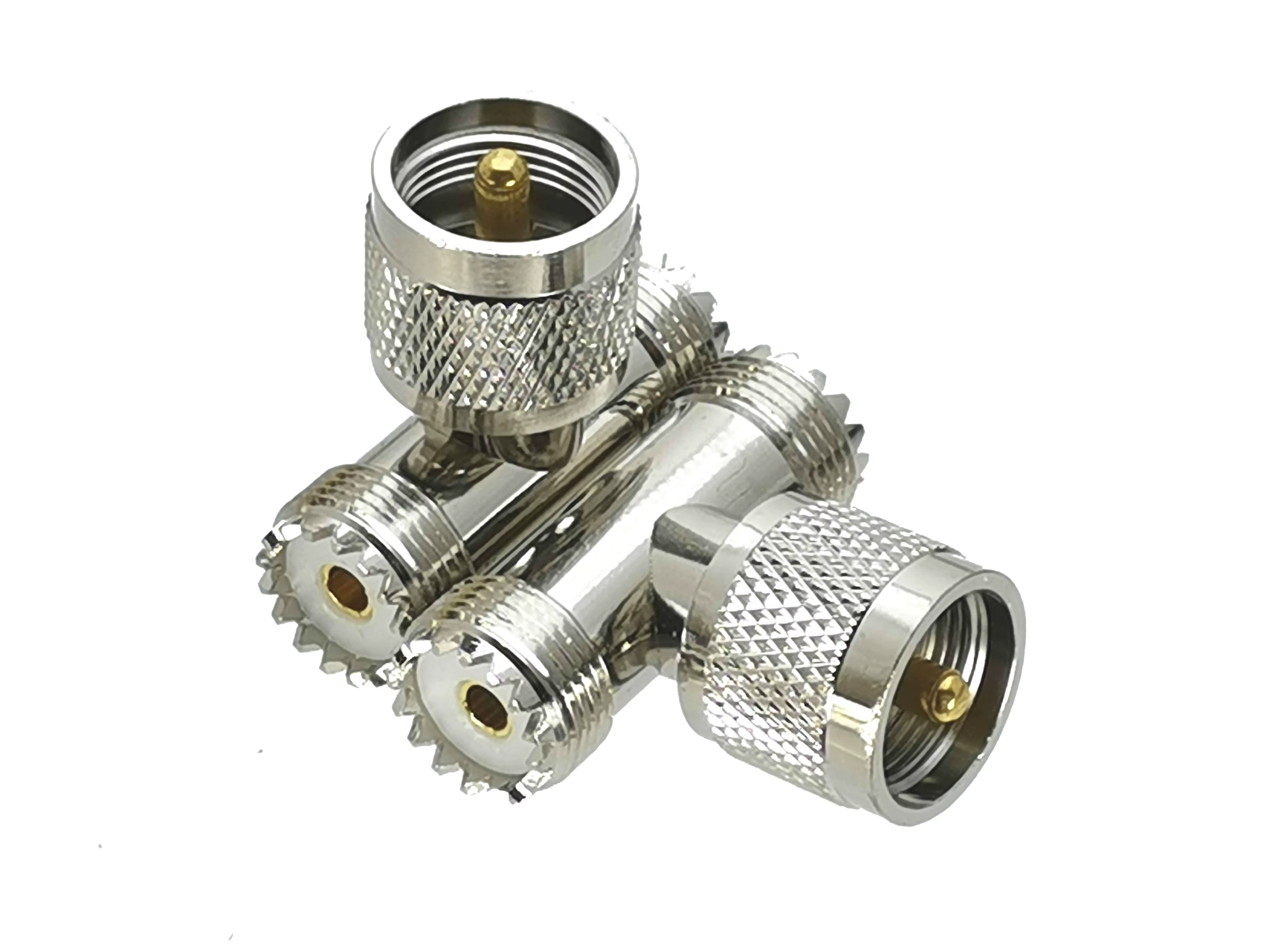 Conector UHF PL259 Macho a SO239 Hembra con Brida - imagen 2