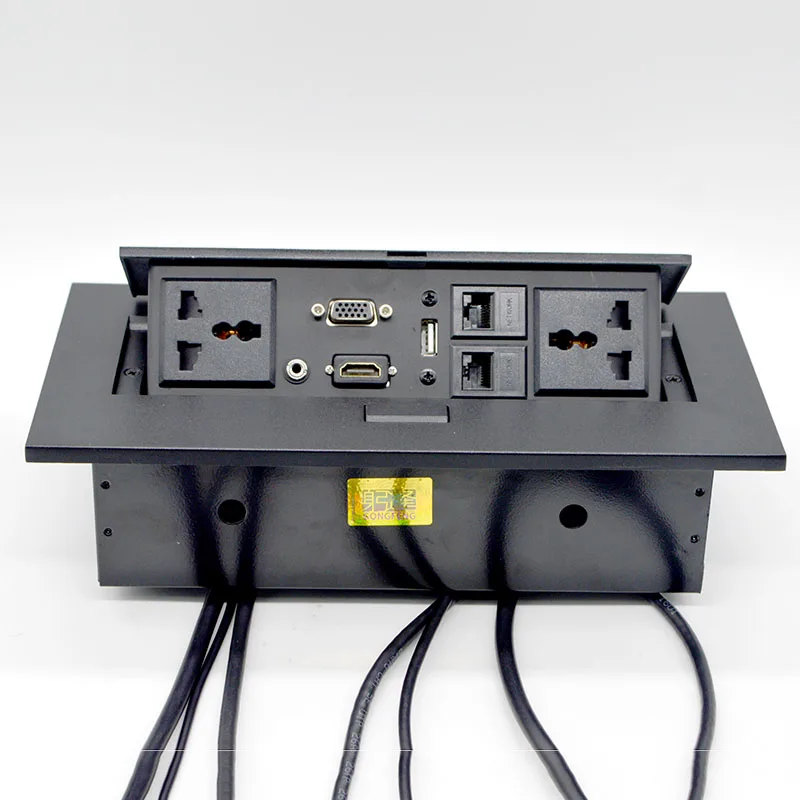 Nuevo conector de escritorio Multimedia K514 con VGA 3,5 Audio USB Universal PowerLPlug caja de conexión gratuita enchufe de mesa de conferencias de oficina - imagen 2