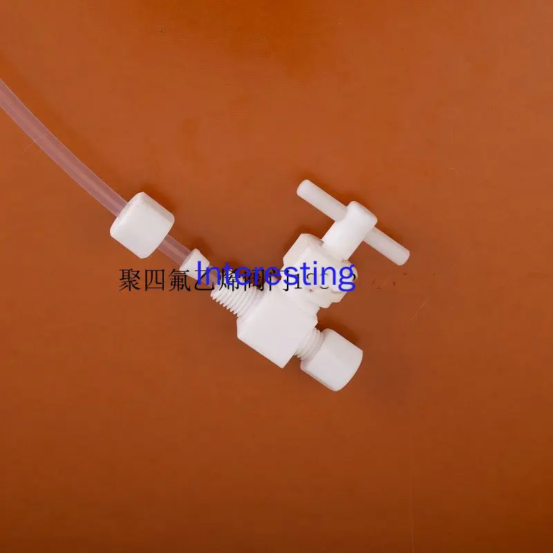 PTFE Ball Valve PTFE Straight-through Ball Valve 1/4 3/8 1/2 Anti-corrosion Acid and Alkali Resistant Polytetrafluoroethylene