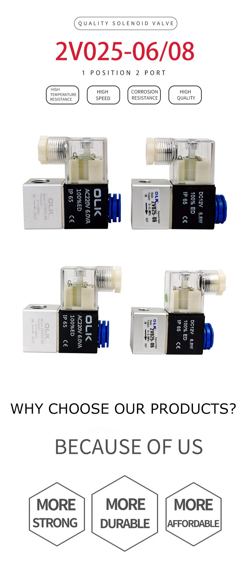 Válvula solenoide de aire 2V025 instalada en sistema neumático