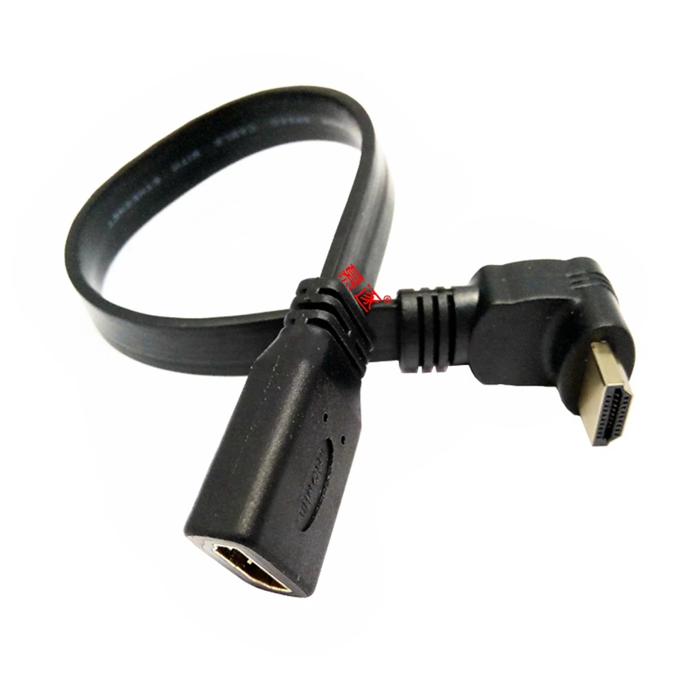 Cable de extensión HDMI plano y fino, compatible con HDMI, ángulo de 270/90 grados, macho a hembra, ángulo arriba/abajo, 1,4 v, kabel hd corto de 0,3 m - imagen 4