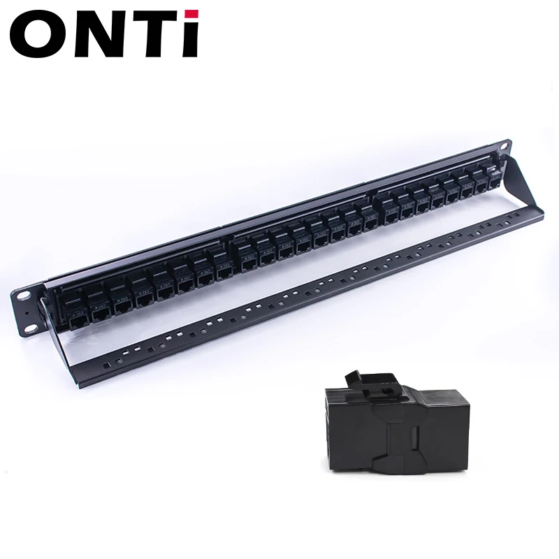 Panel de conexión CAT6 para gabinete, adaptador de Cable de red RJ45, marco de distribución Modular Keystone Jack, 19in 1U, 24 puertos - imagen 3