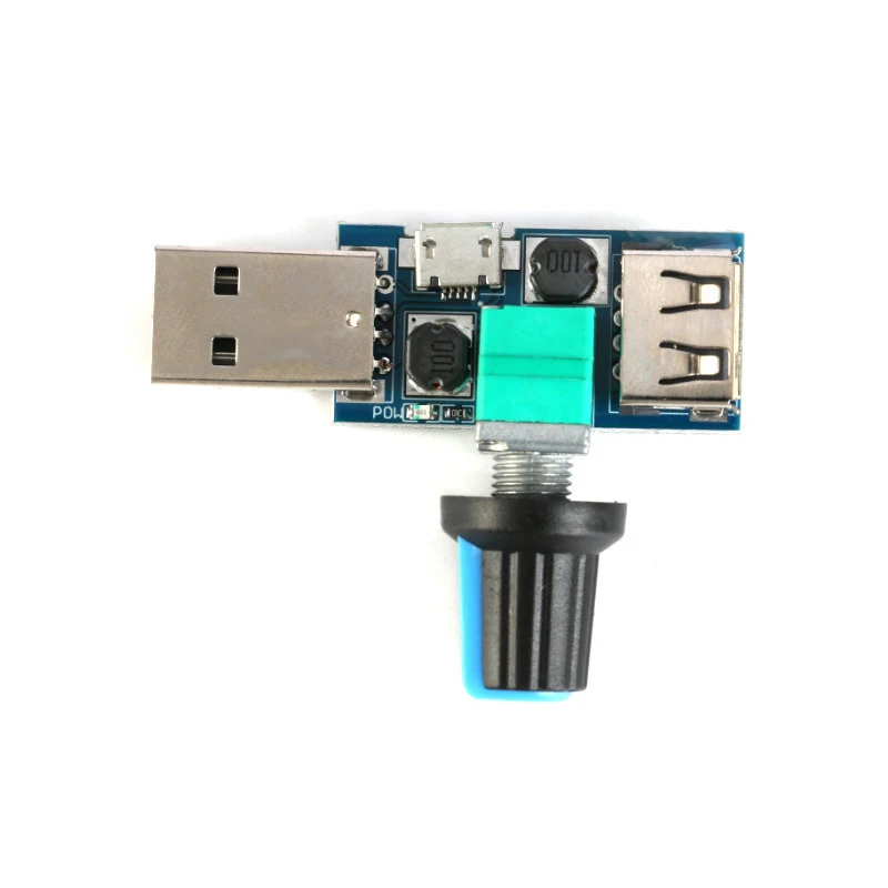 Regulador de ventilador Micro USB DC 5V, controlador de velocidad del viento, regulador de volumen de aire, refrigeración silenciosa, módulo de interruptor de reducción de ruido multifunción - imagen 4