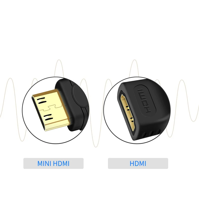 Mini adaptador Hdmi a Hdmi, convertidor macho a hembra chapado en oro para HDTV 1080p HD TV videocámara Mini adaptador Hdmi - imagen 3
