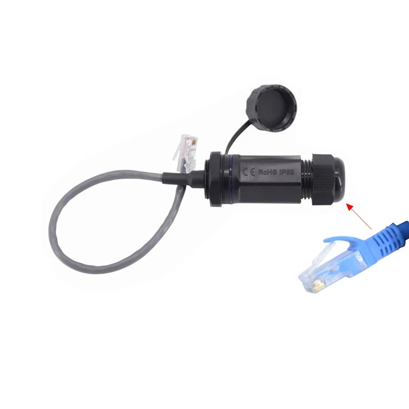 Blindaje CAT5E CAT6 para exteriores, conector LAN de montaje en Panel RJ45, Cable de red Ethernet, adaptador de extensión impermeable 8P8C 1u - imagen 3