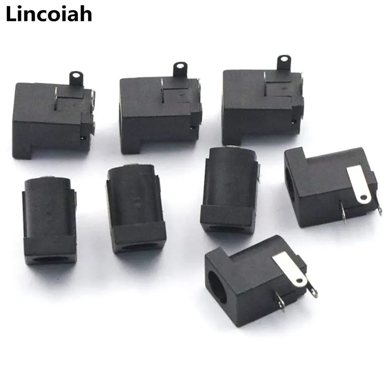 Conector DC-005 Barril 5,5mm Montaje PCB Ángulo Recto Negro - imagen 3