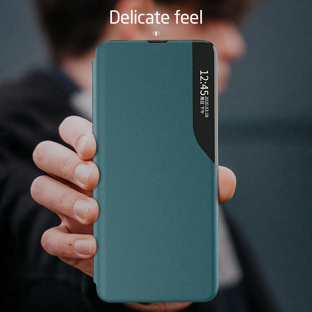 Funda de cuero con soporte magnético para Xiaomi Redmi Note 12 4G, carcasa con tapa para ventana inteligente, Redmy Note 12 Pro + Pro Plus 5G - imagen 4