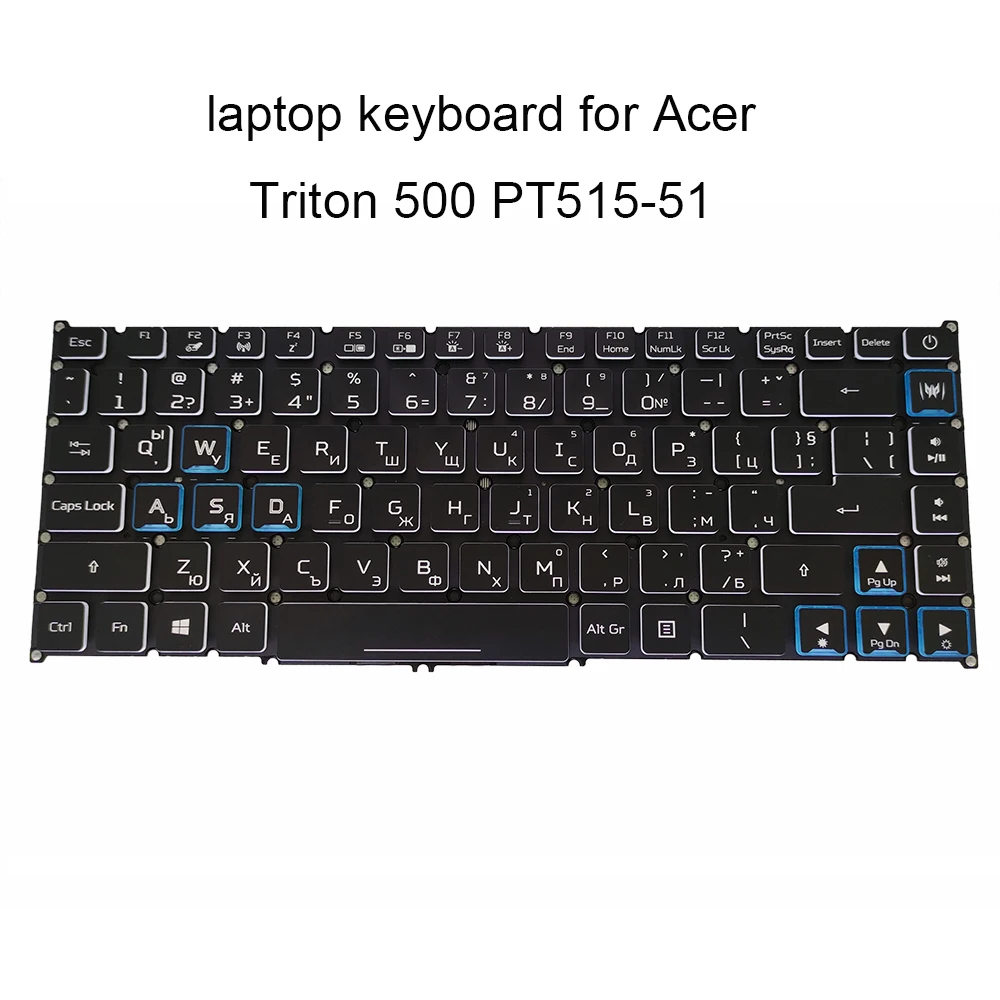Teclado retroiluminado SV búlgaro para Acer Triton 500 PT515-51 Hrvatski, negro, blanco, azul, borde, LG40-P90BRL, NSK-RNABW - imagen 2