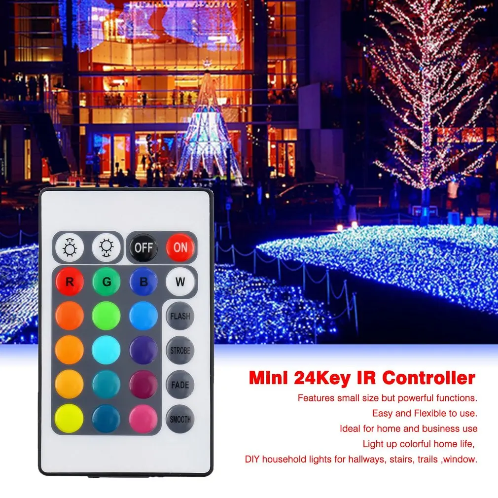 Controlador remoto IR inalámbrico para tira de luces LED, controlador de 24 teclas para SMD3528 SMD5050 RGB, alta calidad, tienda mundial - imagen 3