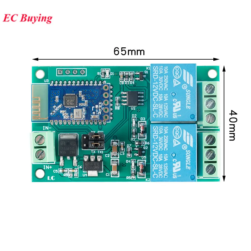 Módulo de relé compatible con Bluetooth, 5V, 12V, 1, 2, 4 canales, IoT, aplicación de teléfono móvil inteligente para hogar, tablero de interruptor de Control remoto SPP-C - imagen 5